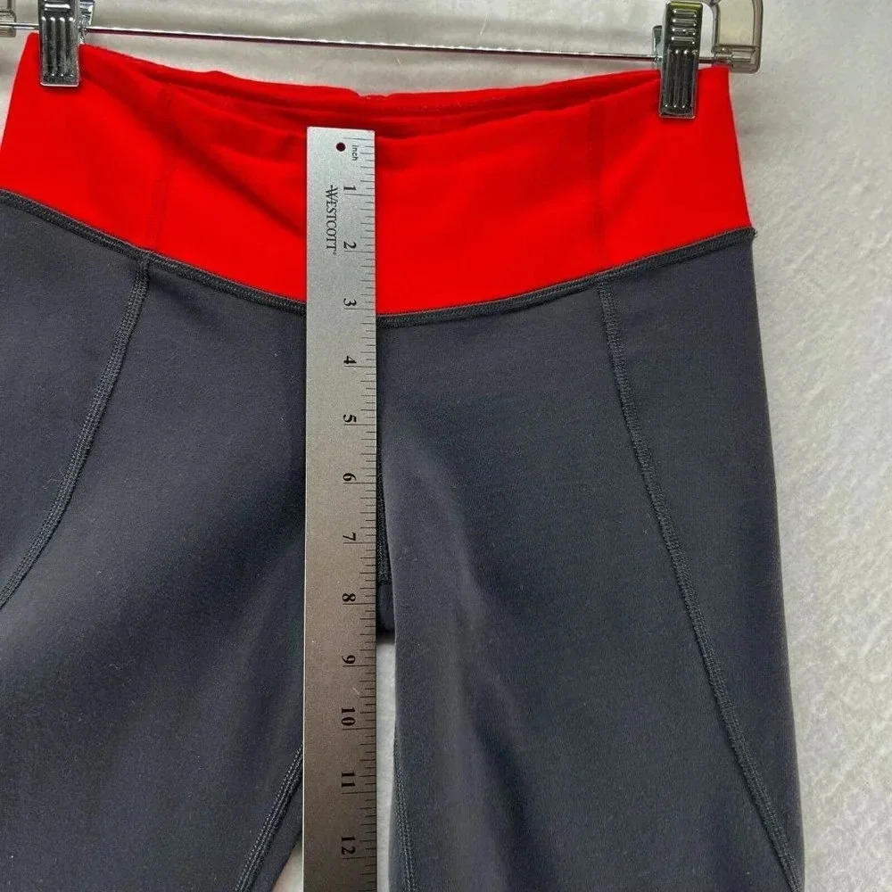 Lululemon Pants Womens Size 4 Gather & Crow Crop Athletic Workout Yoga Black Red - Picture 9 of 11